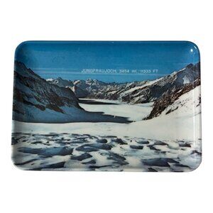 Vintage Swiss Jungfraujoch Glacier Souvenir Tray Cofer Geneva